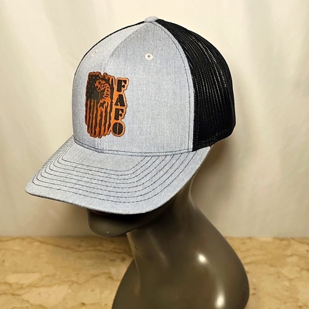 Richardson Style 112 FAFO Gray Fabric with Black Mesh Trucker Cap Hat OS - Picture 1 of 6
